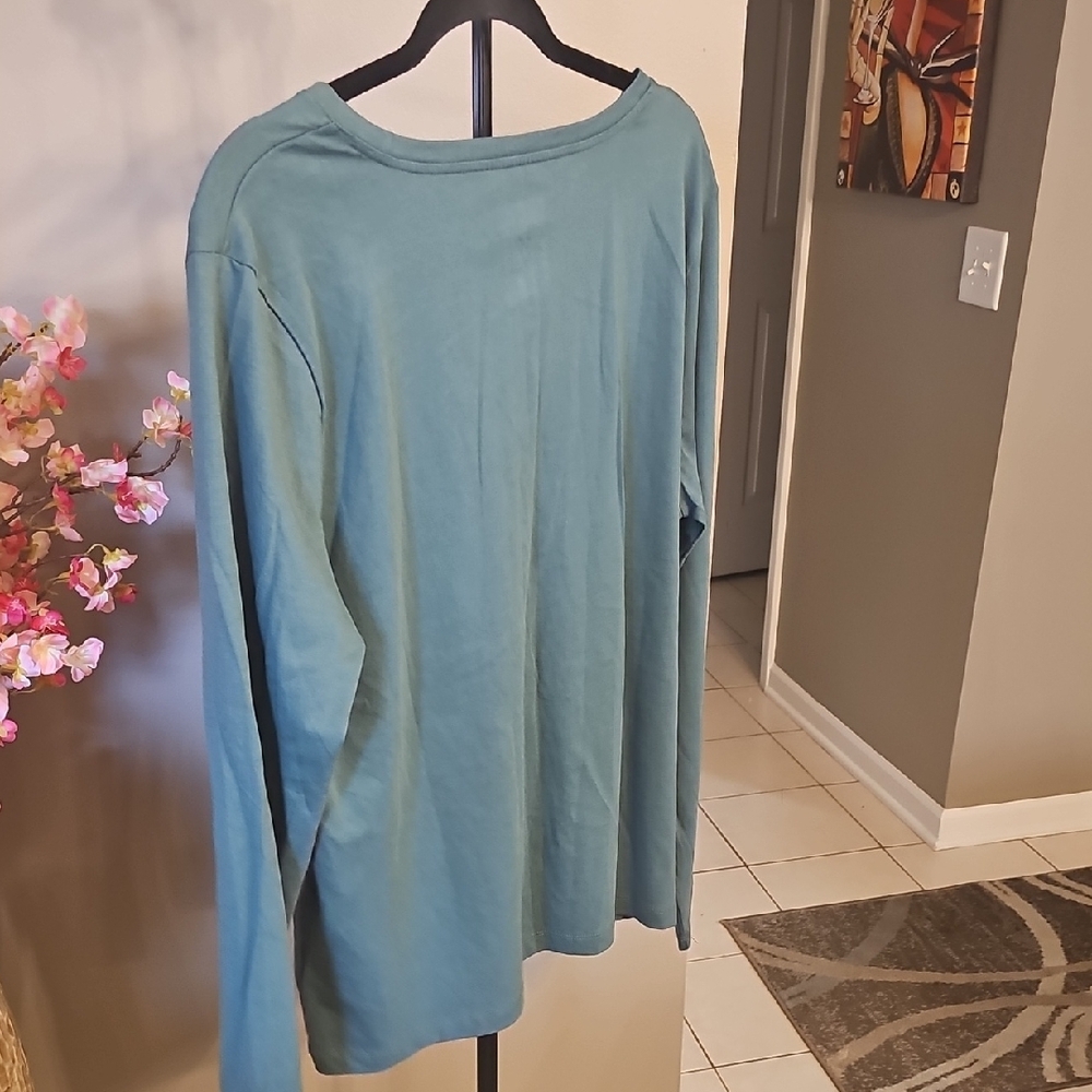 A New Day Teal Long Sleeve Top - Picture 3 of 4